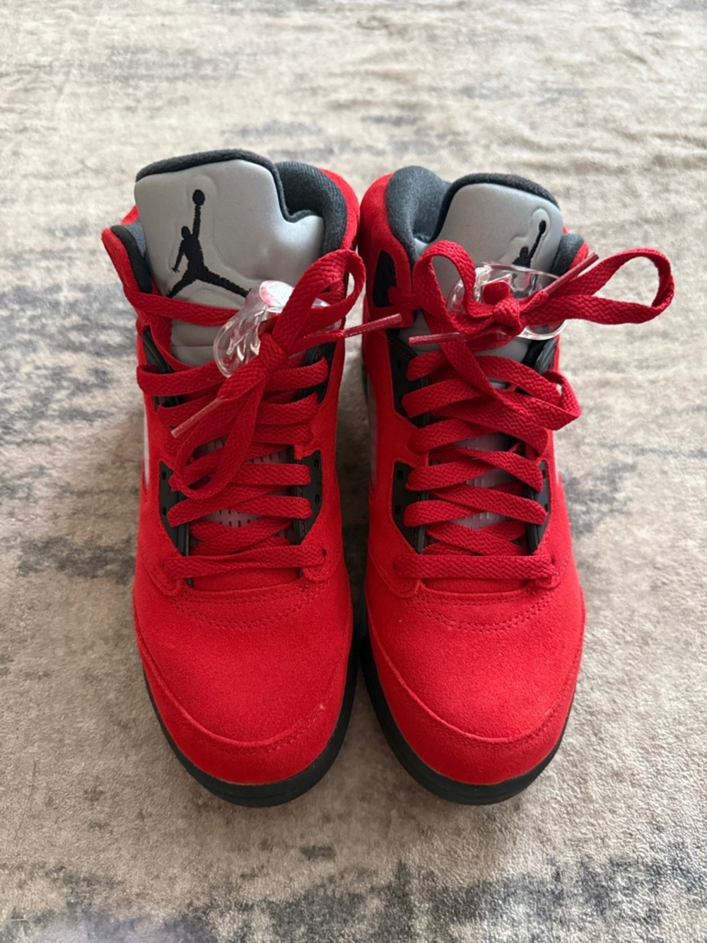 Jordan Kids Red and Black High-Top Sneakers